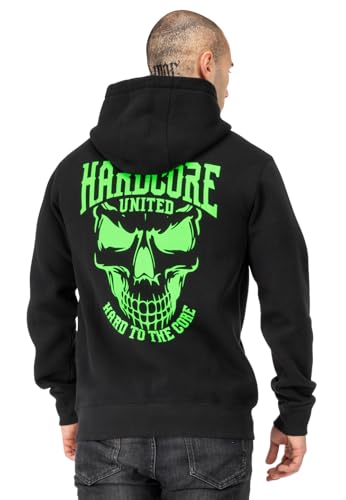 Hardcore United Sweat à capuche Cory | Noir | Sweat-shirt à capuche pour homme Gabber, Noir , M