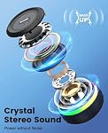 Kunodi Haut-parleur de douche Bluetooth IPX7 Imperméable, Lumières dynamiques, Crisp Clear Sound, Vrai sans fil stéréo, Clip portable pour pool Beach Boat Kayak Float Golf (Noir) (Noirs)