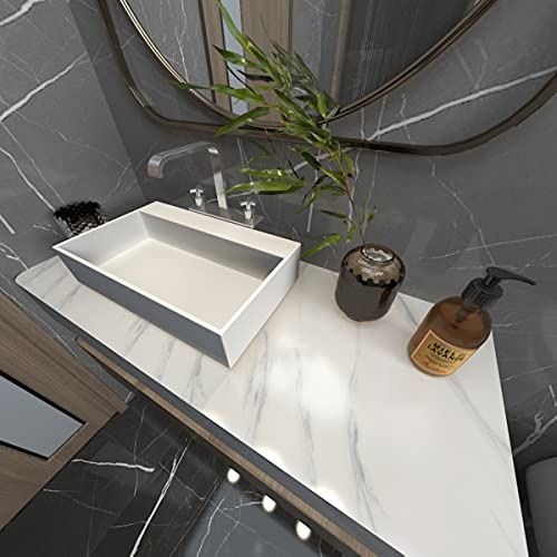 TOTIO Wide Milk White Marble Wallpaper Peel Stick 24x78inch Glossy Thicken Waterproof Adhesive White Granite Textured Countertop Contact Paper DIY Vinyl Wall Sticker for Kitchen Bathroom [Jazz White] by TOTIO - Used condition - Image 4