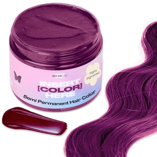 INH Semi Permanent Hair Color | Color Depositing Conditioner | Garnet Violet Hair Dye | No Bleach & No Peroxide Temporary Tint for Women & Men | Vegan, Ammonia...