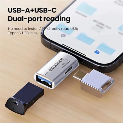 Image of Sounce Lightning to USB Camera Adapter - USB 3.0 OTG Cable Connector for Card Readers, Flash Drives, Cameras, Keyboards, Mice & External Devices - White