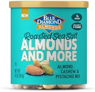 Blue Diamond Almonds, Mixed Nuts Roasted Sea Salt Deluxe Snack Nuts, Almonds, Pistachios and Cashews, 396.9 g Tin (Pack of 1)