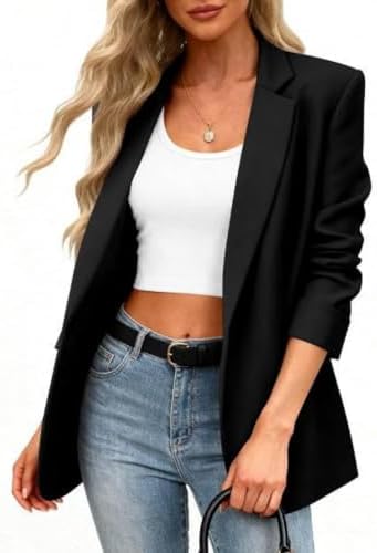 Womens Blazer Office Single Button Business Casual Work Dressy Oversized Fall Su