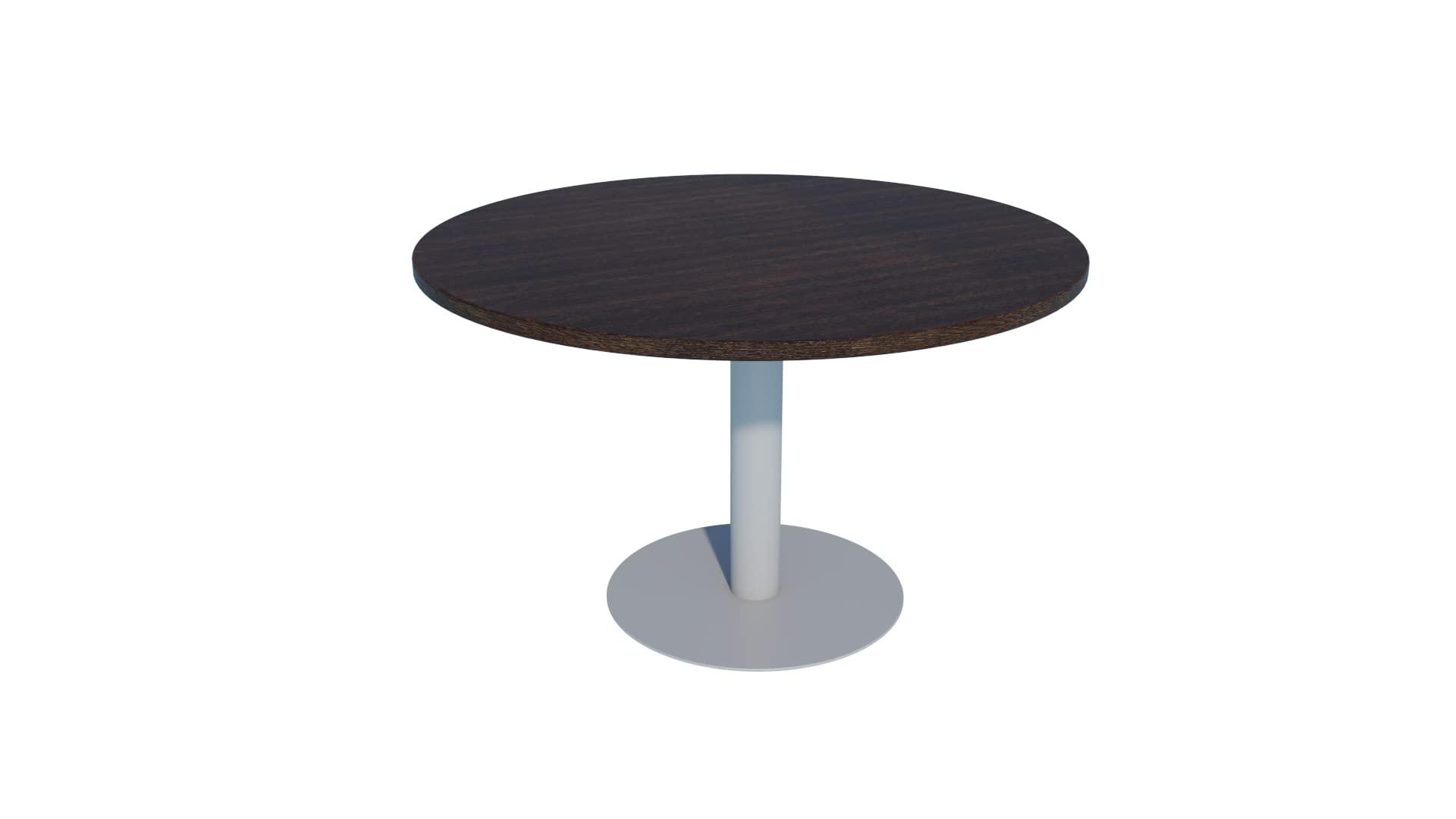 Mesa de Reuniones, Redonda, Wengué. 120Ø. con Base Cilíndrica.