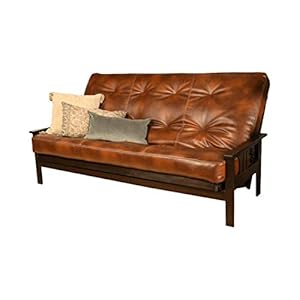 Kodiak Furniture Monterey Espresso Queen-Size Futon with Saddle Brown Mattress Kodiak Furniture Monterey Espresso Queen Size Futon with Saddle Brown Mattress