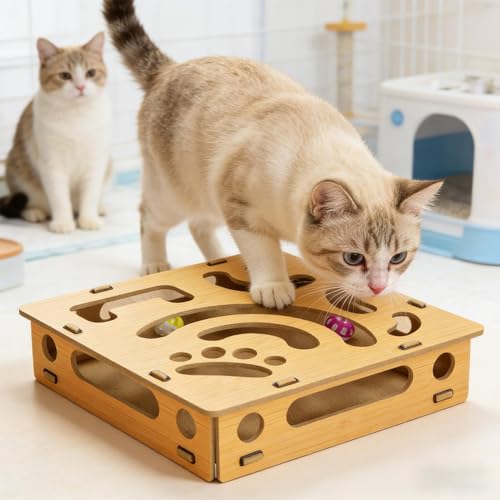 Planche d'entraînement à gratter pour chaton et boîte de puzzle d'intérieur - 4