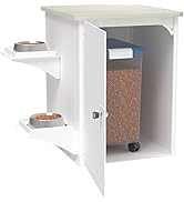 PALRAM Rocky Pet Food Storage Containers Cabinet with Integrated Feeding Station for Dogs and Cats