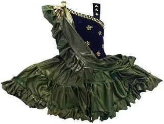 Kids Silk Frock Summer Dress Toddler Birthday Playdate Casual Party Outfit Clothing Green 3-6 Months Price In India