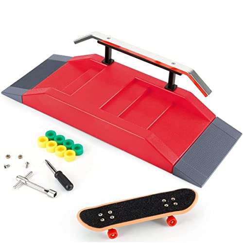 KETIEE Finger Skateboard Ramps for Kids, Mini Skateboard Kit Fingerboard Skate Ramp Toys