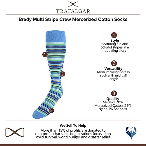 Trafalgar Men's Brady Multi Stripe Mid-Calf Mercerized Cotton Socks2