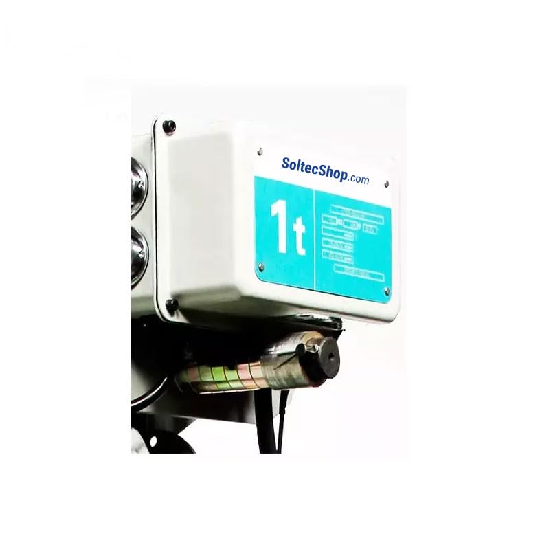 Polipasto eléctrico de cadena 1 tonelada 5 m – Elevador eléctrico profesional con mando a distancia, cadena de acero y freno magnético – Estructura de aluminio, certificado CE