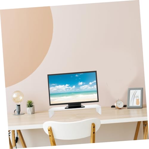 Étagère surélevée pour écran et support moniteur blanc résistant