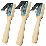 Perthlin 3 Pcs Dance Shoe Brush Suede Sole Wire Ballroom Dance Shoe Cleaner Wood Brush for Dancing Latin Footwear Cleaning(Half Cover)