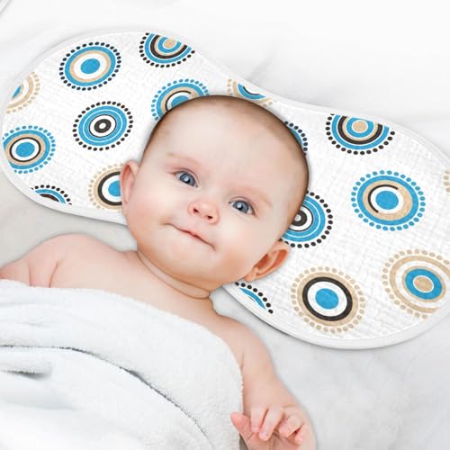2 Pack Muslin Burp Cloths Evil Eyes White Cotton Baby Burp Cloths Extra Absorbent and Soft Spit Up Rags for Newborn Babies Boys Girls, Large 22" x 11"4