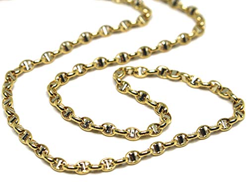 Catena collana oro giallo e bianco 750 18k