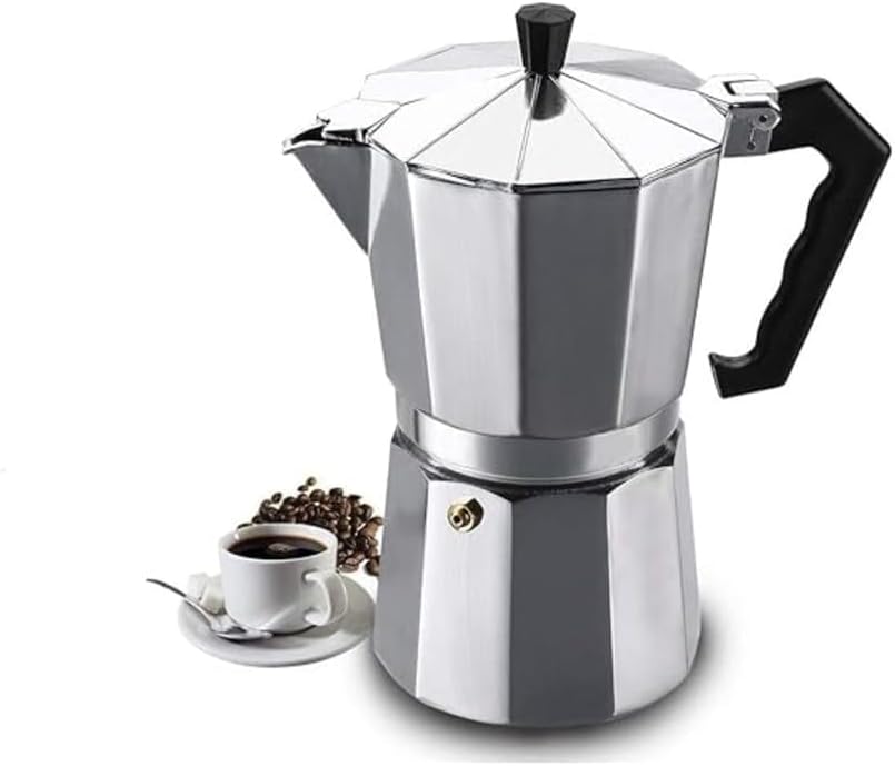 Moka Pot Coffee Maker – Aluminum Italian Stovetop Espresso Percolator for Rich Coffee – Manual Brewer for Home, Office & Travel (3 CUP 150 ML) (Silvar) By Indian Collectible