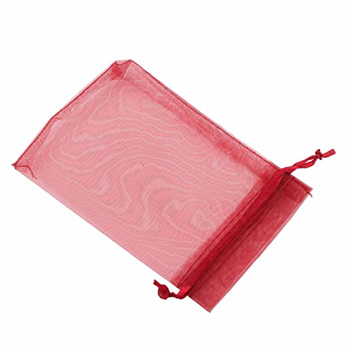 Septpenta 100 Szt. Torby Z Organzy, 10X15 Cm Premium Przezroczyste Torby Z Organzy, Torby Na Prezenty Z Biżuterią, Torby Siatkowe Torby Na Prezenty Ze Sznurkiem, Na ślub, Dekoracje świąteczne(D)