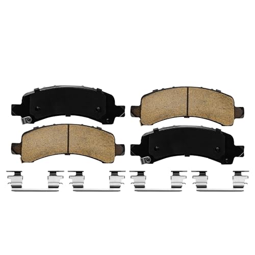 Image of Detroit Axle - Brake Pads for Avalanche Express Suburban Savana Yukon XL 1500 Chevy Tahoe GMC Cadillac Escalade, Front and Rear Ceramic Brake Pads w /Hardware Replacement