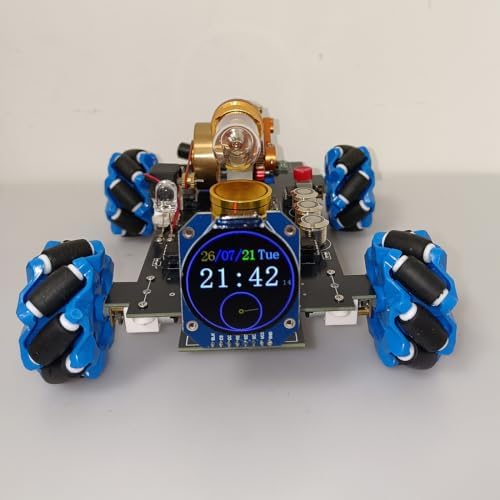 Zimfevtaker Stirling Engine Model RC Mecanum Wheel Vehicle Display - 3