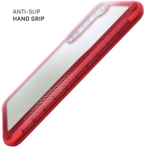 Image of Ghostek Covert Galaxy S23 Clear Phone Case with Military Grade Shockproof Protection, Non-Slip Grip, Protective Silicone Cover Designed for 2023 Samsung Galaxy S23 (6.1 inch) (Red)