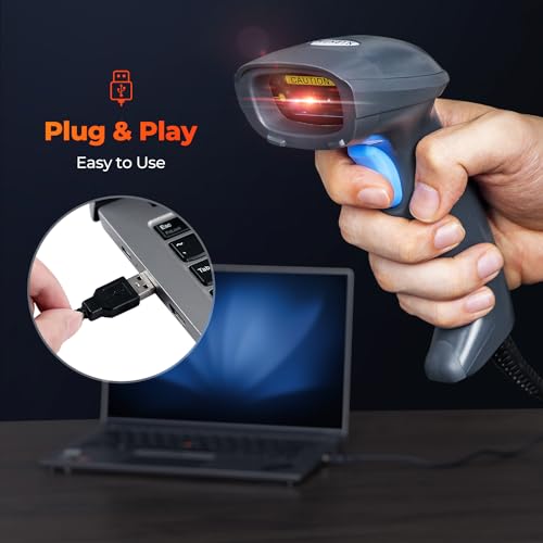 Image of MUNBYN Book Scanner for Personal Library, 1D /2D USB Handheld Barcode Scanner, Support ISBN /UPC and Other Barcode, Plug & Play
