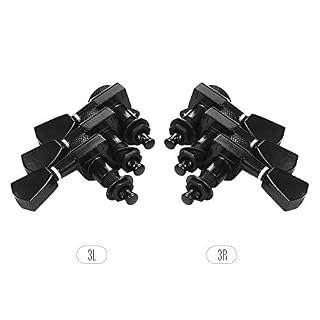 HUIOP 6 pièces pour cordes de guitare 3L3R Mécanismes de verrouillage Mécaniques de blocage Mécaniques pour guitares électriques acoustiques Accessoires de rechange avec vis et embouts de montage Noir – Image 5