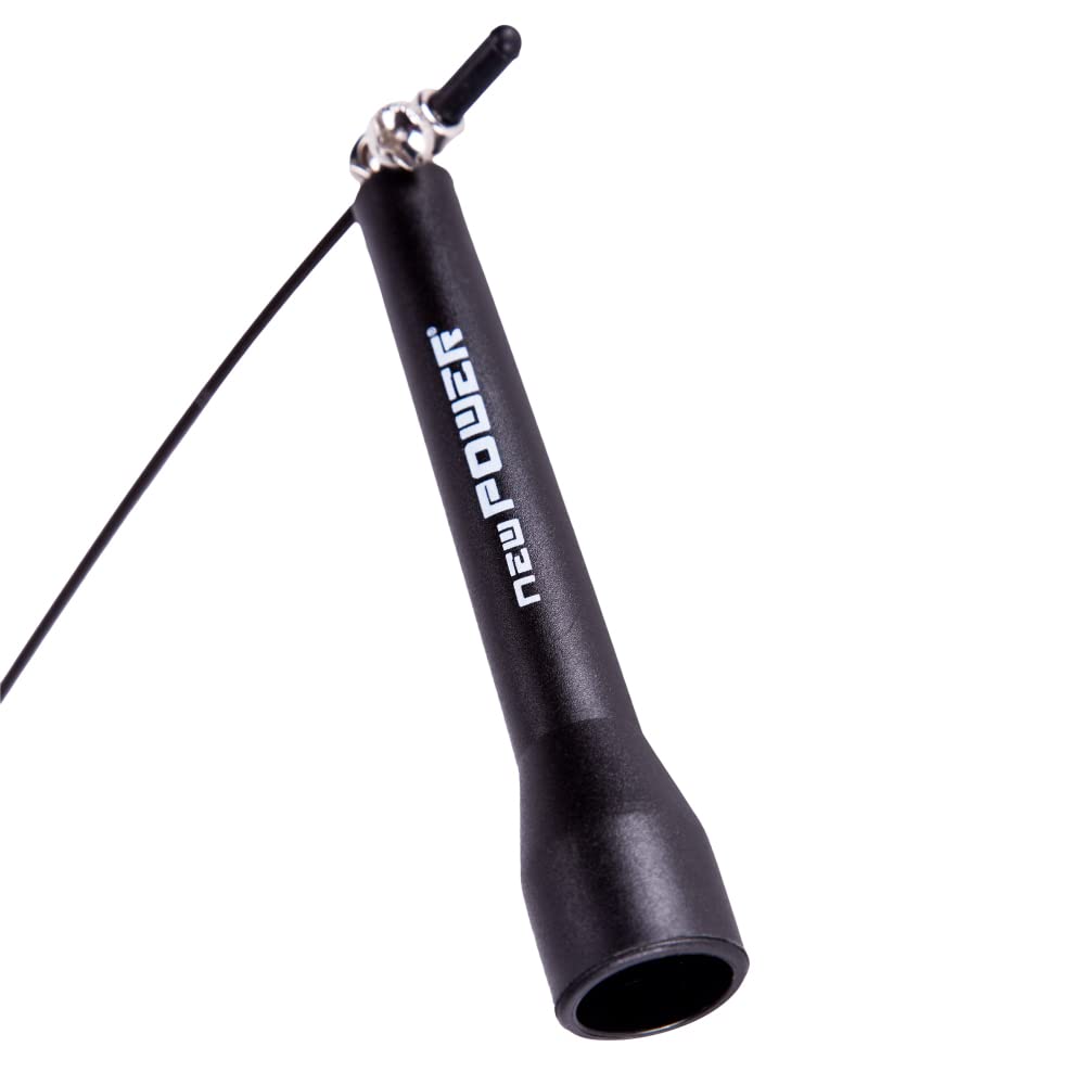 NEWPOWER Hochgeschwindigkeitsspringseil, Crossfit, Boxen, MMA aus PVC-beschichtetem Stahl, verstellbare Länge 3 m, leichtes 360-Grad-Kugellager, ideal für Doppelsprünge