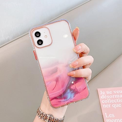 Coque antichoc pour iPhone 11 à 13 Pro Max transparente et rouge avec dos effet magique