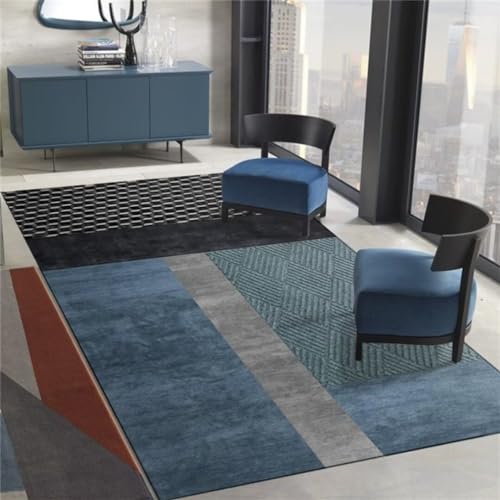 Tapis durable moderne et simple bleu 180x250cm de qualité - 2