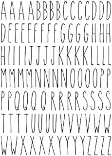 Stickers Alphabet ABC Inspired by Rae Dunn Lettering Ornament - Vinyl Decals for Kitchen containers Jars, Wall, Window, car. (Black, Letter - 1.5 inches. Set - 10x 7.5 inches