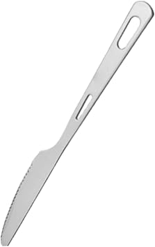 Titanium Tableware Titanium Cutlery Reusable Lightweight Extra Strong Camping Flatware Outdoor Utensils for Travel BBQ Hiking, Knife