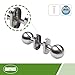 Amig - Set of Swivel Knobs for Doors Mod. 11ALGR | ø62 x 77 mm | With Rosette Trim | Ergonomic Grip | Includes Anti-Theft Screws | No Spring | Stainless Steel 18/8 Matt