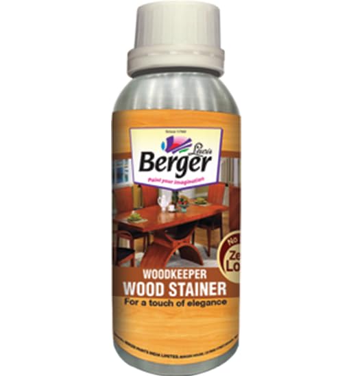Image of Berger Wood Keeper 1L Dark Walnut Wood Stain with Leakproof Bottle & Easy Cloth Application Transparent Solvent-Based Stainer for Home Office Furniture Surfaces Shine and Finish (Pack of 1)
