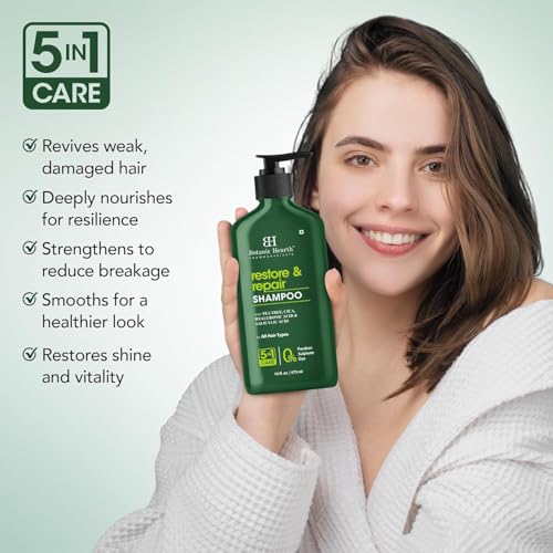 Image of Botanic Hearth Tea Tree Shampoo Infused With Cica, Hyaluronic Acid & Salicylic Acid | Clarifying Shampoo To Repair, Restore & Strengthen Hair | Paraben & Sulfate Free | For All Hair Types, 16 Fl Oz