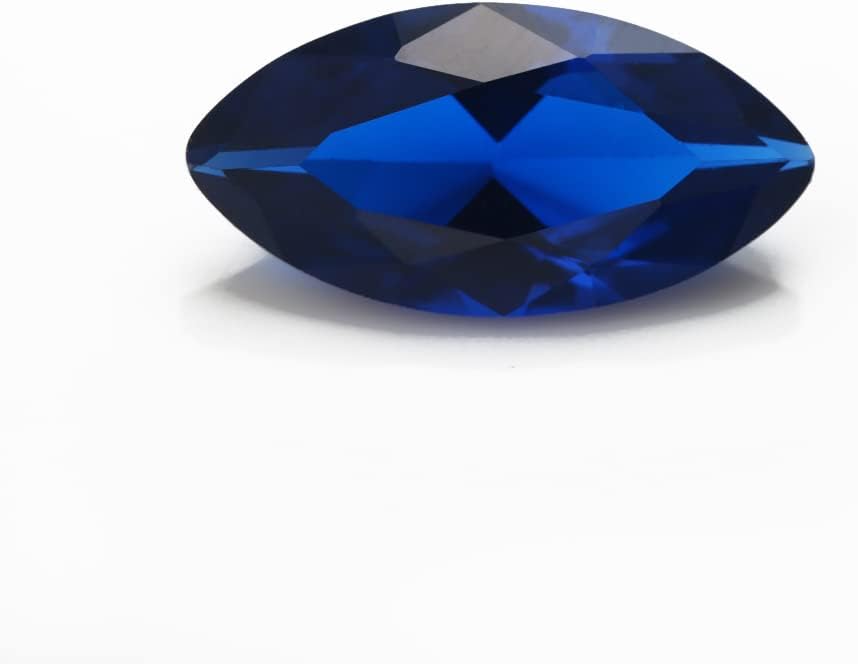 JIANGYUANGEMS 10pcs 8x16mm Marquise Shape 113# Blue Stones Synthetic Spinel Stone Loose Synthetic Gemstone for Jewelry Making