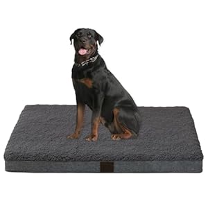 XLarge Dog Beds, Orthopedic Dog Beds for Large Dogs with Removable Washable Cover, XL Dog Beds Large Sized Dog, Egg Crate Foam Pet Bed Mat, Dark Grey, 44x32x3in, Suitable for Dogs Up to 100lbs