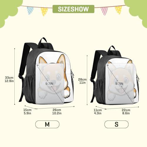 RunningBear Shiba Inu Dog White Kids Backpack for Boys Girls Lightweight School Book Bag for Students Elementary2