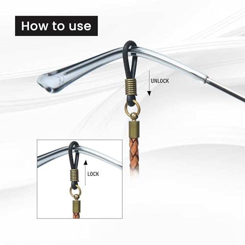 Image of GENIQUE Genuine Leather Glasses Strap, Eyeglass Chain,Eye Glasses holders around Neck, Sunglass Strap for Men