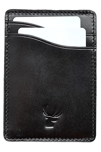 AR-RAFI Slim Wallet - Minimalist Front Pocket Leather Card Holder for Men & Women, Premium Top-Grain Leather, Ultra Slim & Lightweight, Durable Design, Holds Multiple Cards (Jet Black)4