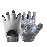 Guanti per sollevamento pesi da uomo, mezze dita, traspiranti, per allenamento, comodi e ammortizzanti, accessori per ciclismo