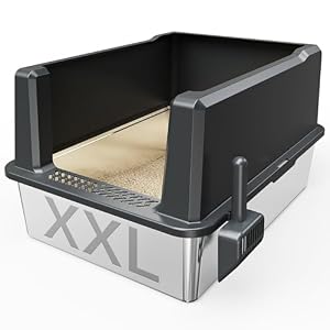 Suitfeel XXL Edelstahl-Katzentoilette mit Deckel