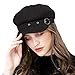 DOCILA Striped Eight Panels Caps for Outdoor Octagonal Paperboy Hat with Buckle Decoration Black Newsboy Beret Caps