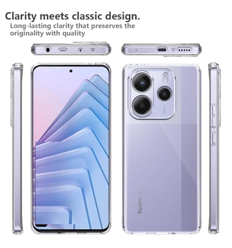 Image of COVERBLACK Soft Rubber Silicon Clear Case Back Cover Compatible for REDMI Note 14 SE 5G - Transparent