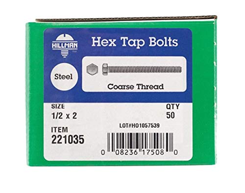 Boulon de taraud hexagonal Hillman 221035 au filetage précis pour un serrage solide de 1,3 x 5,1 cm