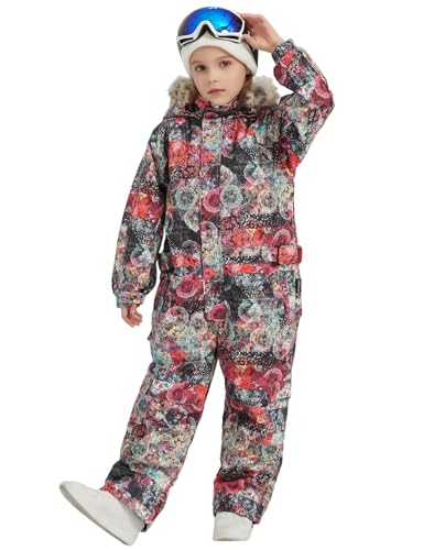 Image of Kids Girls Boys Waterproof Colorful One Piece Snowsuits Coveralls Ski Suits Jackets Winter Jumpsuits
