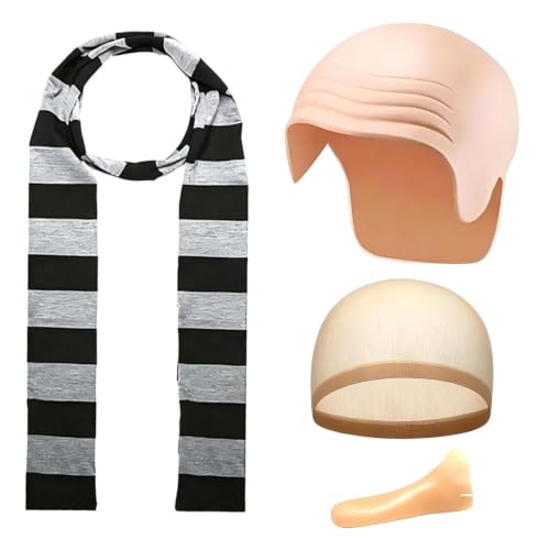 Gorro Calvo De Broma Set de Bufanda y Redecilla de Halloween Animado para