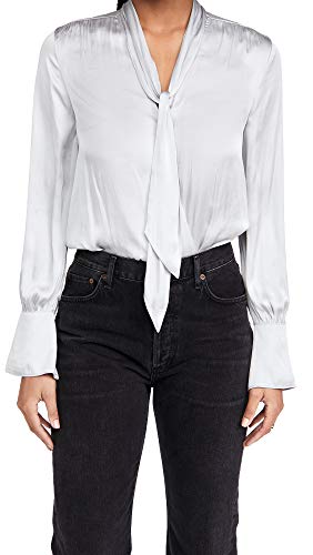 PAIGE Women's Saffron Thong Bodysuit, Cloud Grey, Large