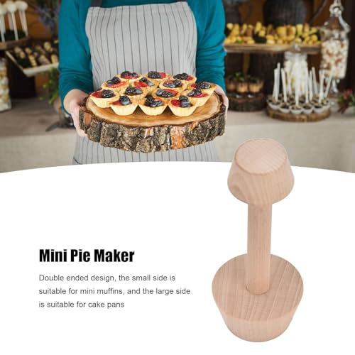 Nikou Tart Tamper Set Tart Shaper, Dual-Sided Dough Crust Tamper Wooden Egg Tart Mold - Image 2
