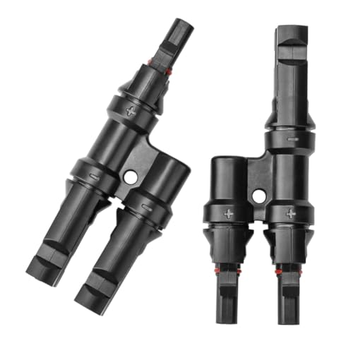 ANGSTROM T-Type Solar Branch Connectors for Parallel Solar Panel Adapter Connections, 1-Pair FMM+MFF