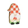 Collins painting gnome eating a watermelon shelf sitter figurine cute wooden tabletop decoration for spring summer home decor red  urban country home decor